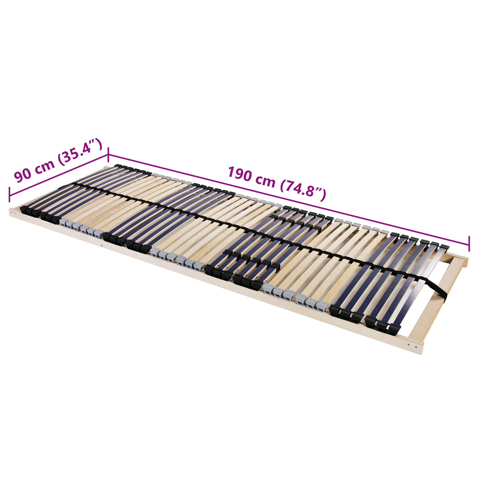 Lamelbunn Brun 90 x 190 cm Massiv bøk