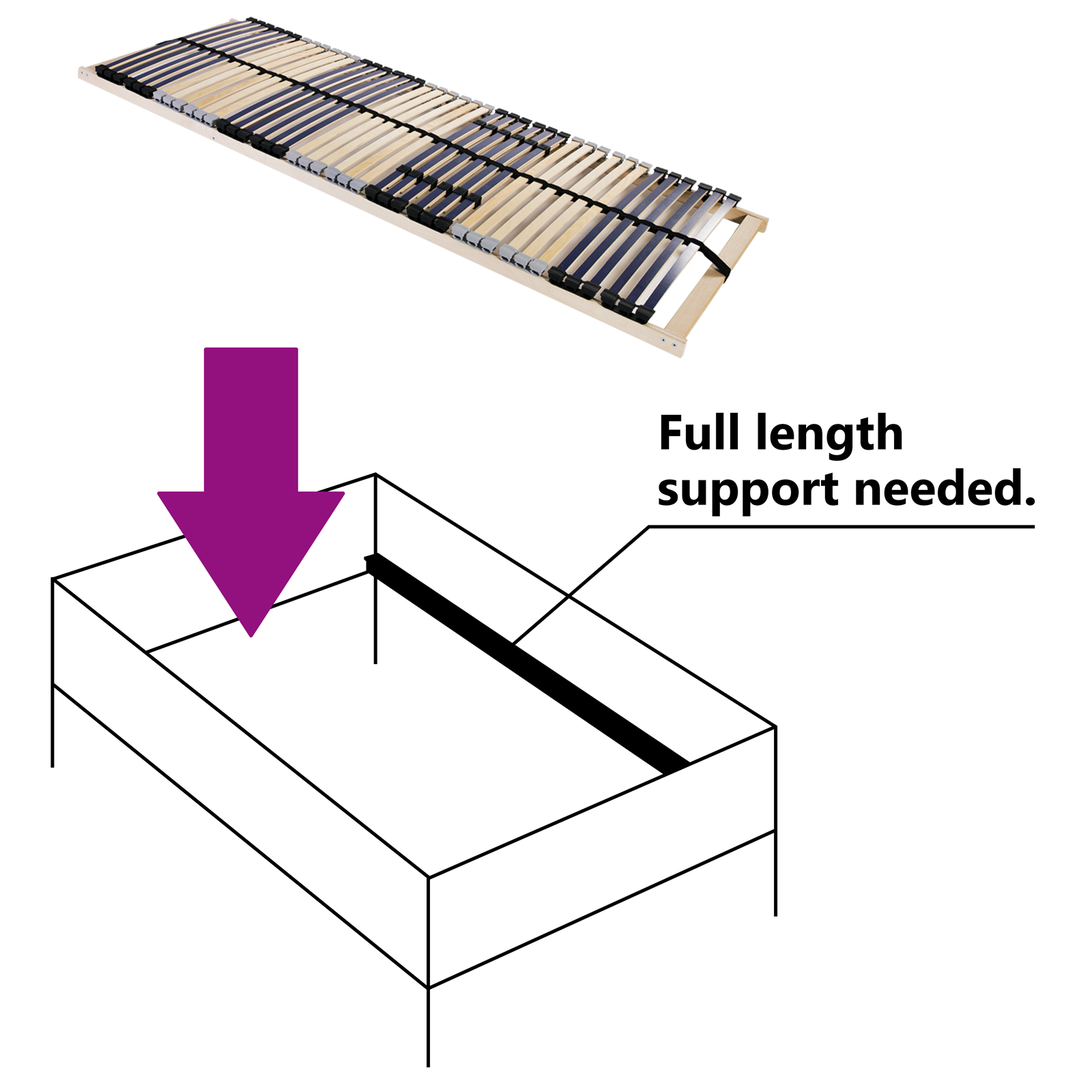 Lamelbunn Brun 100 x 190 cm Massiv bøk