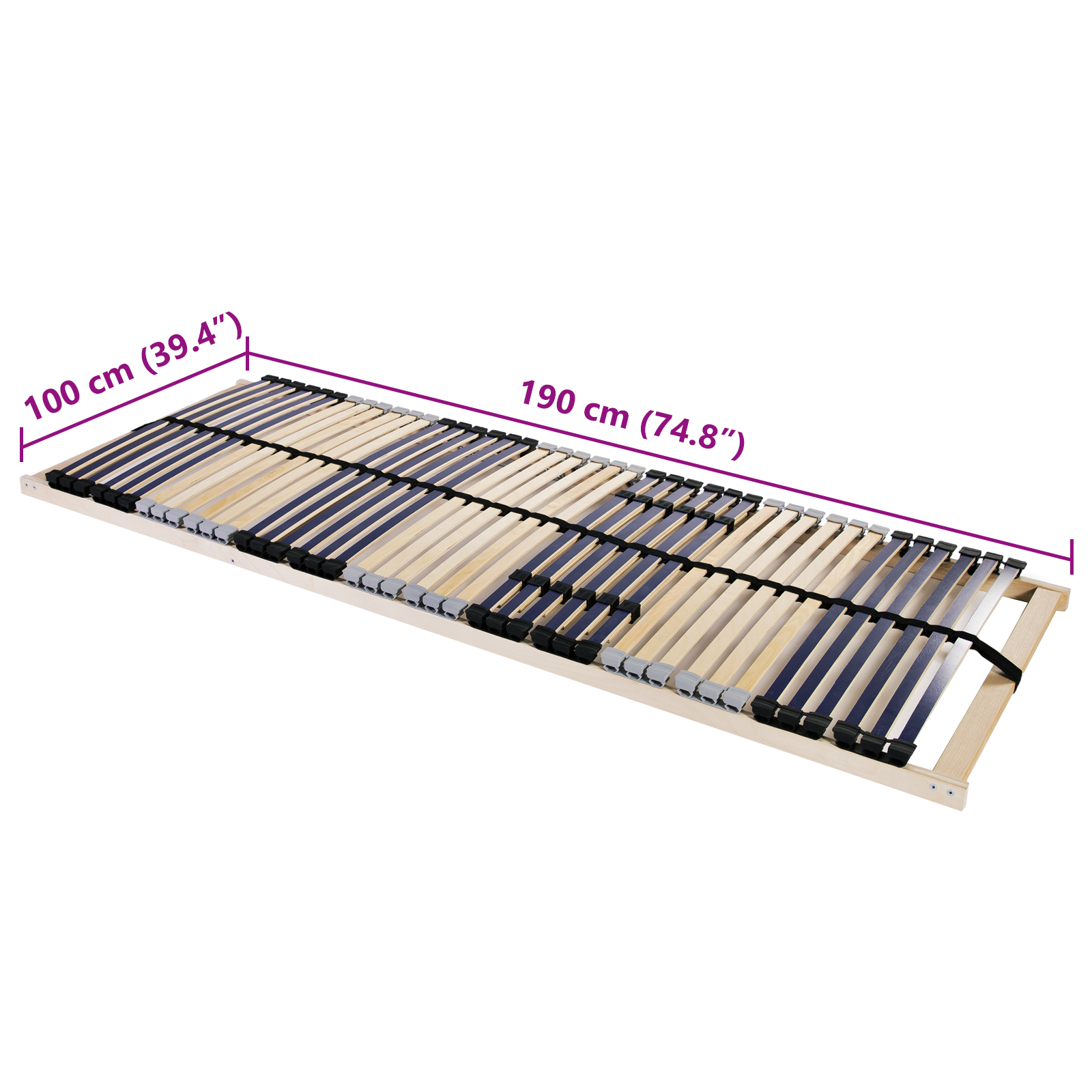 Lamelbunn Brun 100 x 190 cm Massiv bøk