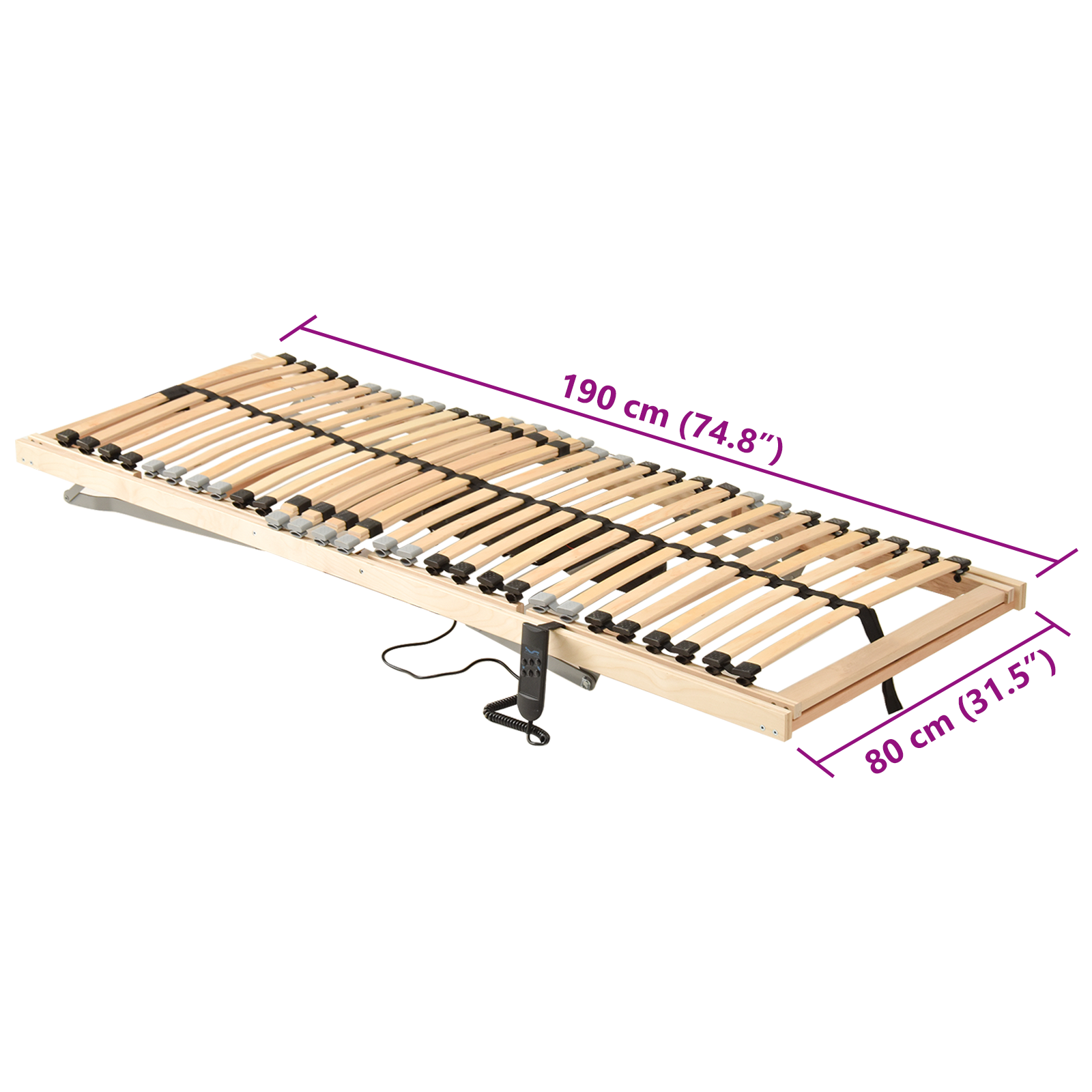 Lamelbunn Brun 80 x 190 cm Massiv bøk