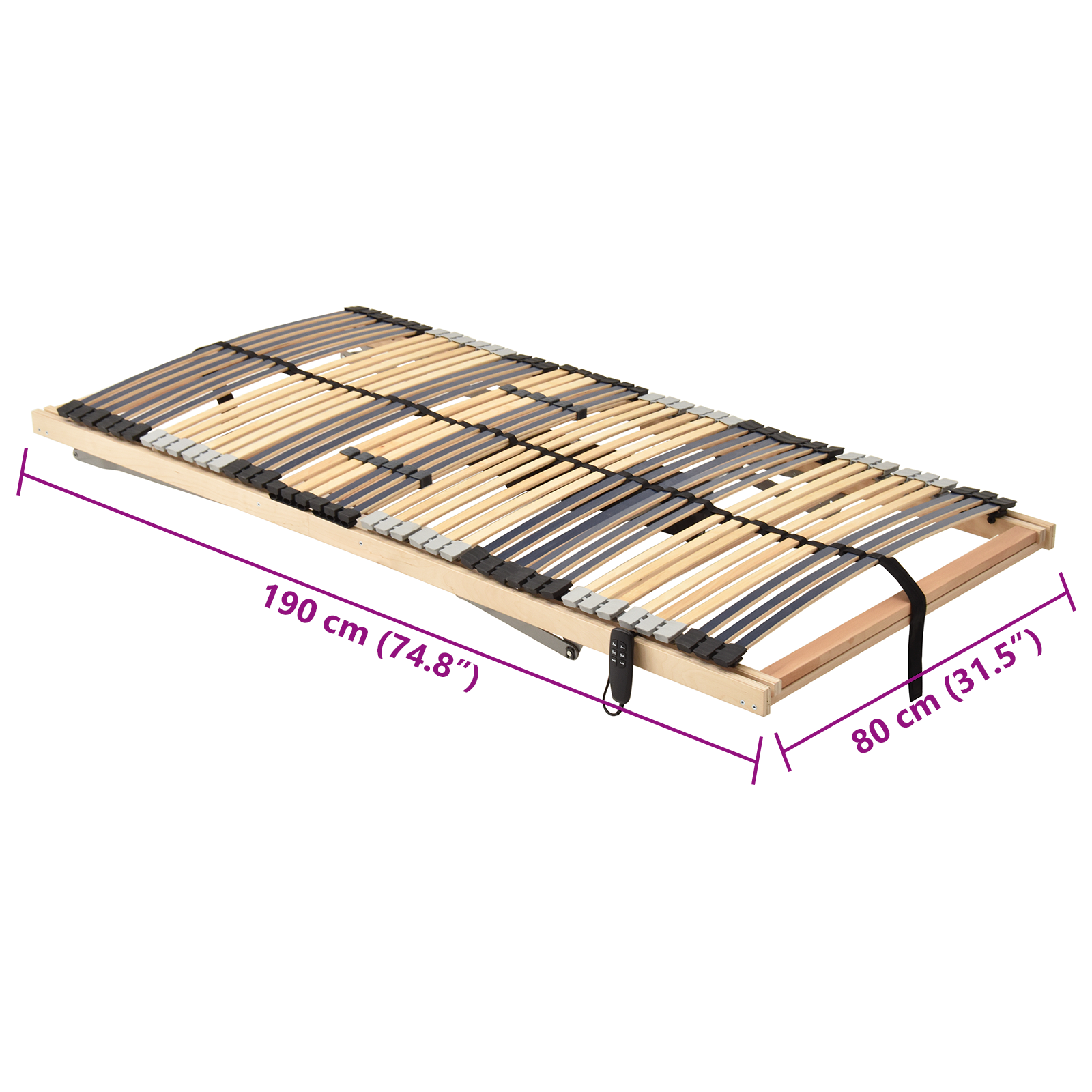 Lamelbunn Brun 80 x 190 cm Massiv bøk