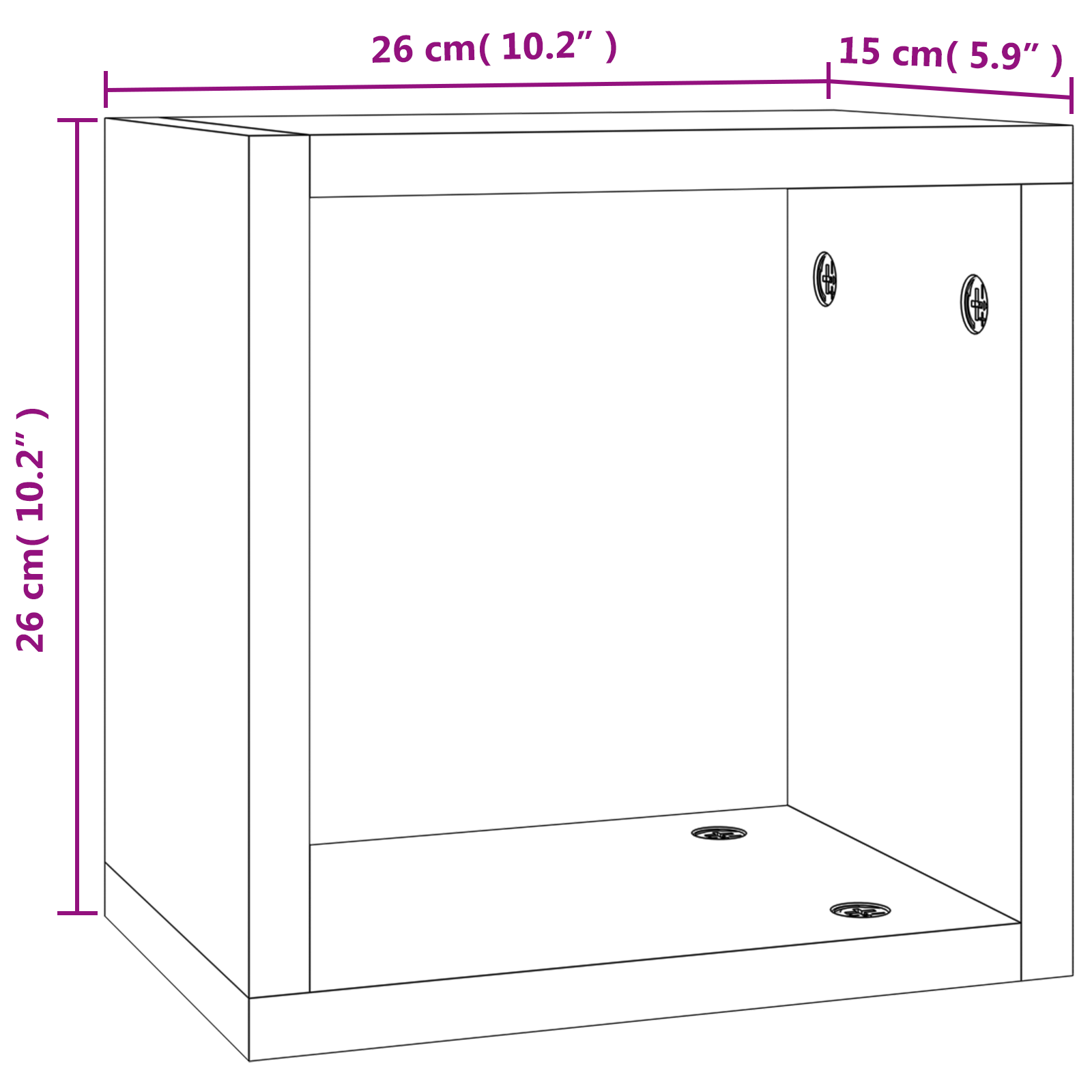 Vegghyller 4 pcs Brun 26 x 15 x 26 cm Konstruert tre