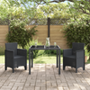 Hage Stol 2 pcs Antrasitt 53 x 49 x 85 cm PP