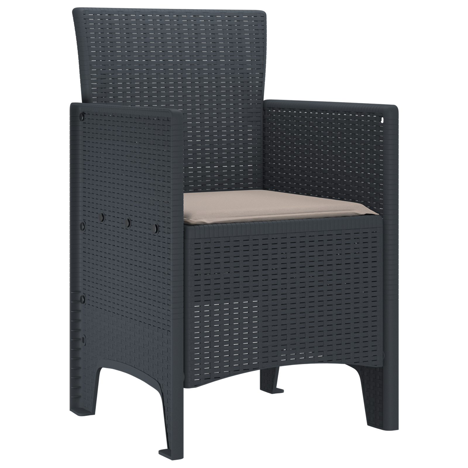 Hage Stol 2 pcs Antrasitt 53 x 49 x 85 cm PP
