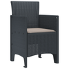 Hage Stol 2 pcs Antrasitt 53 x 49 x 85 cm PP