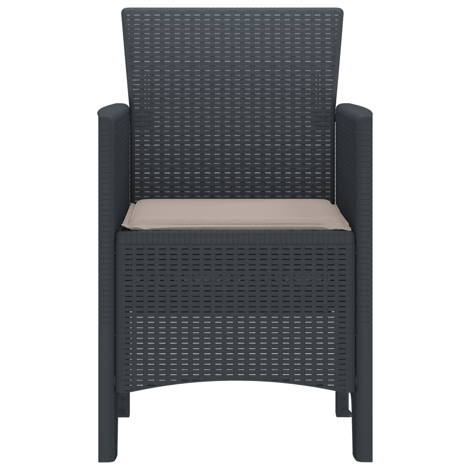 Hage Stol 2 pcs Antrasitt 53 x 49 x 85 cm PP