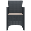 Hage Stol 2 pcs Antrasitt 53 x 49 x 85 cm PP