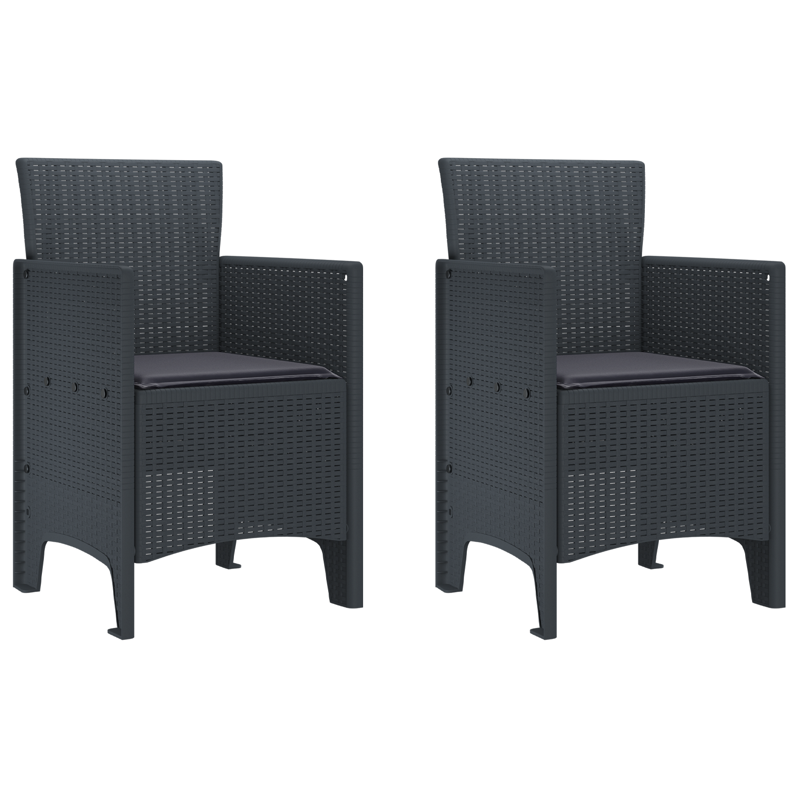 Hage Stol 2 pcs Antrasitt 53 x 49 x 85 cm PP