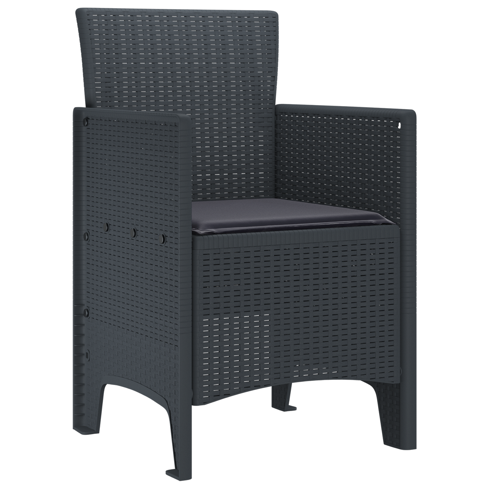 Hage Stol 2 pcs Antrasitt 53 x 49 x 85 cm PP