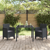 Hage Stol 2 pcs Antrasitt 53 x 49 x 85 cm PP