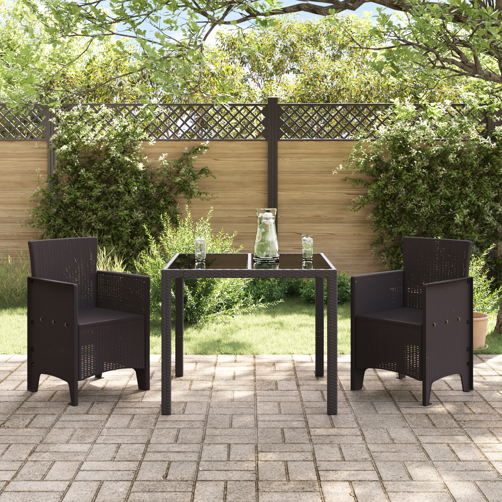 Hage Stol 2 pcs Brun 53 x 49 x 85 cm PP