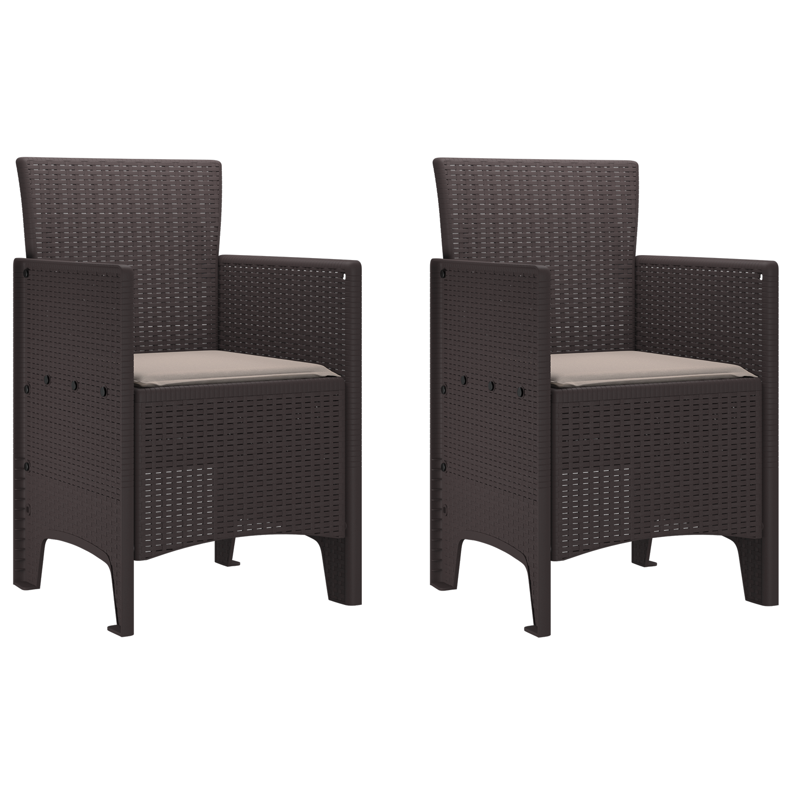 Hage Stol 2 pcs Brun 53 x 49 x 85 cm PP