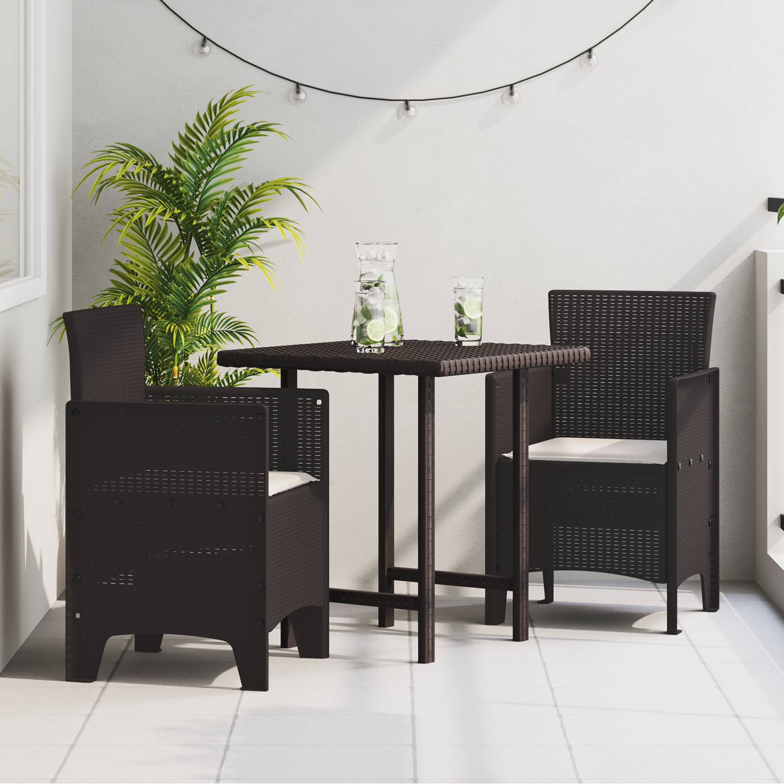 Hage Stol 2 pcs Brun 53 x 49 x 85 cm PP