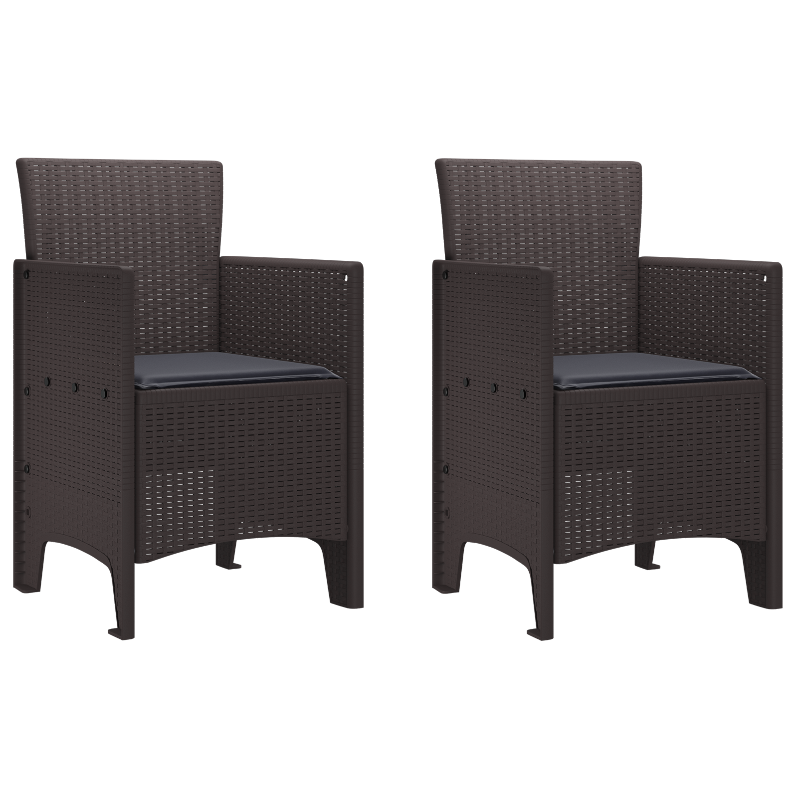 Hage Stol 2 pcs Brun 53 x 49 x 85 cm PP