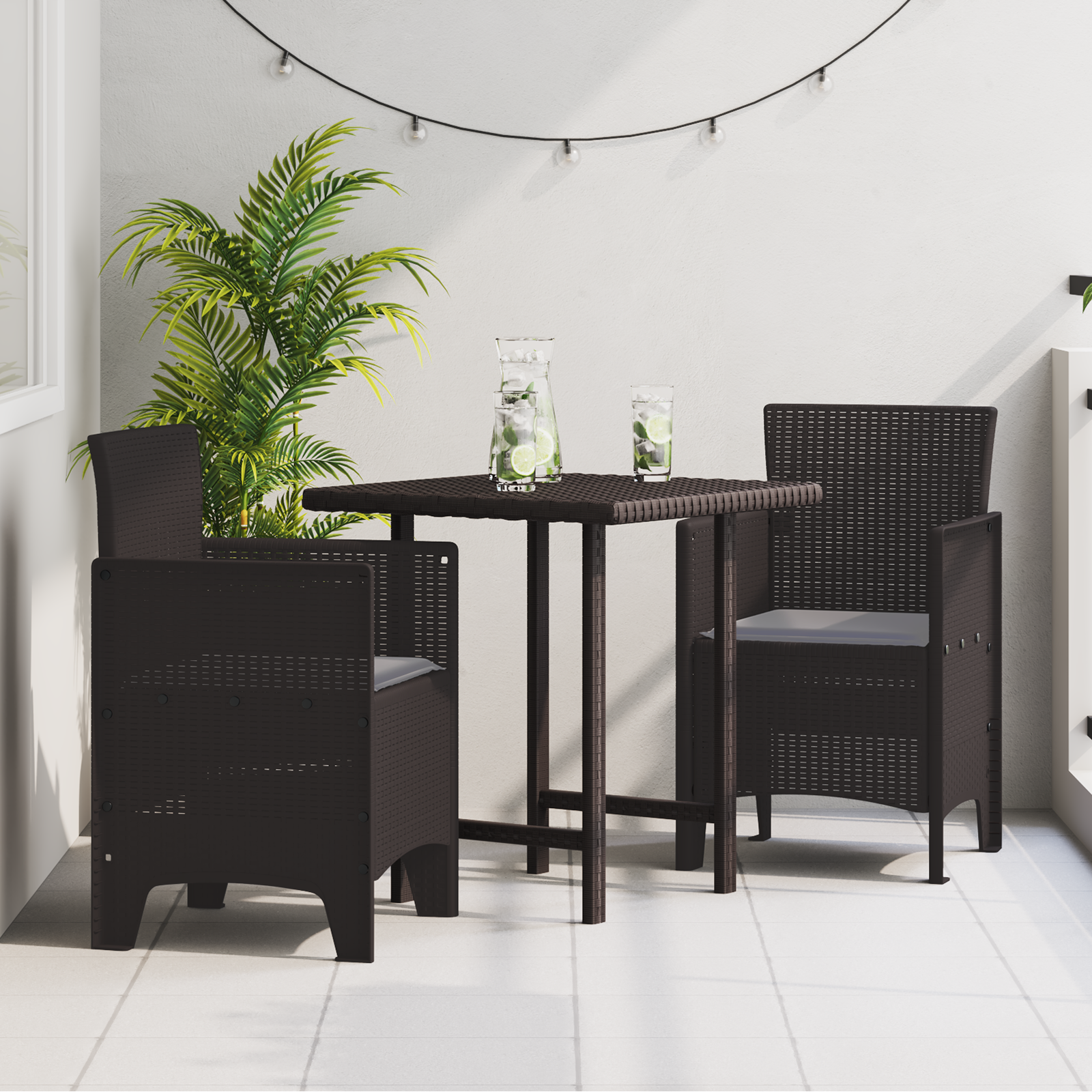 Hage Stol 2 pcs Brun 53 x 49 x 85 cm PP