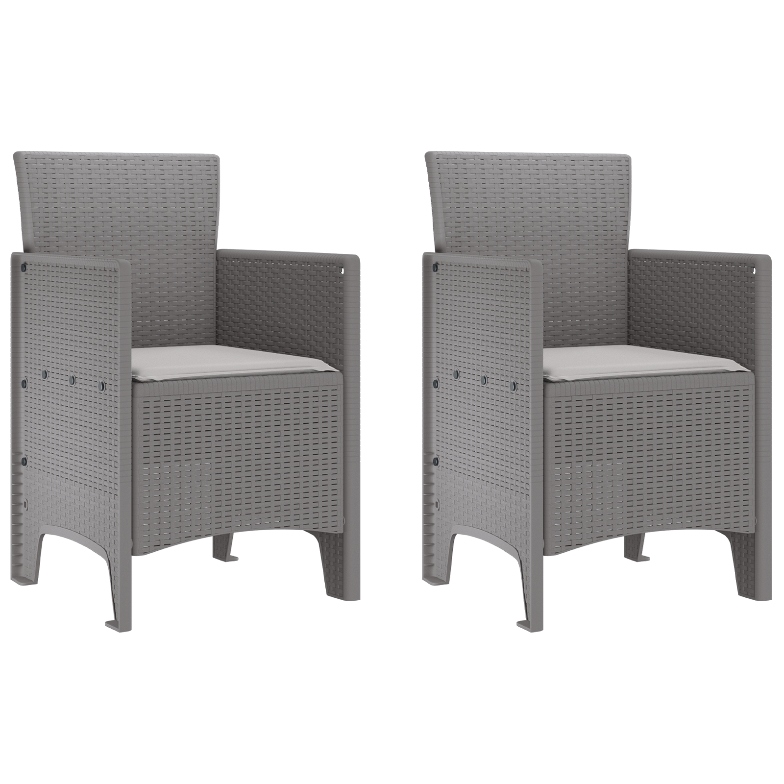 Hage Stol 2 pcs Lysegrå 53 x 49 x 85 cm PP