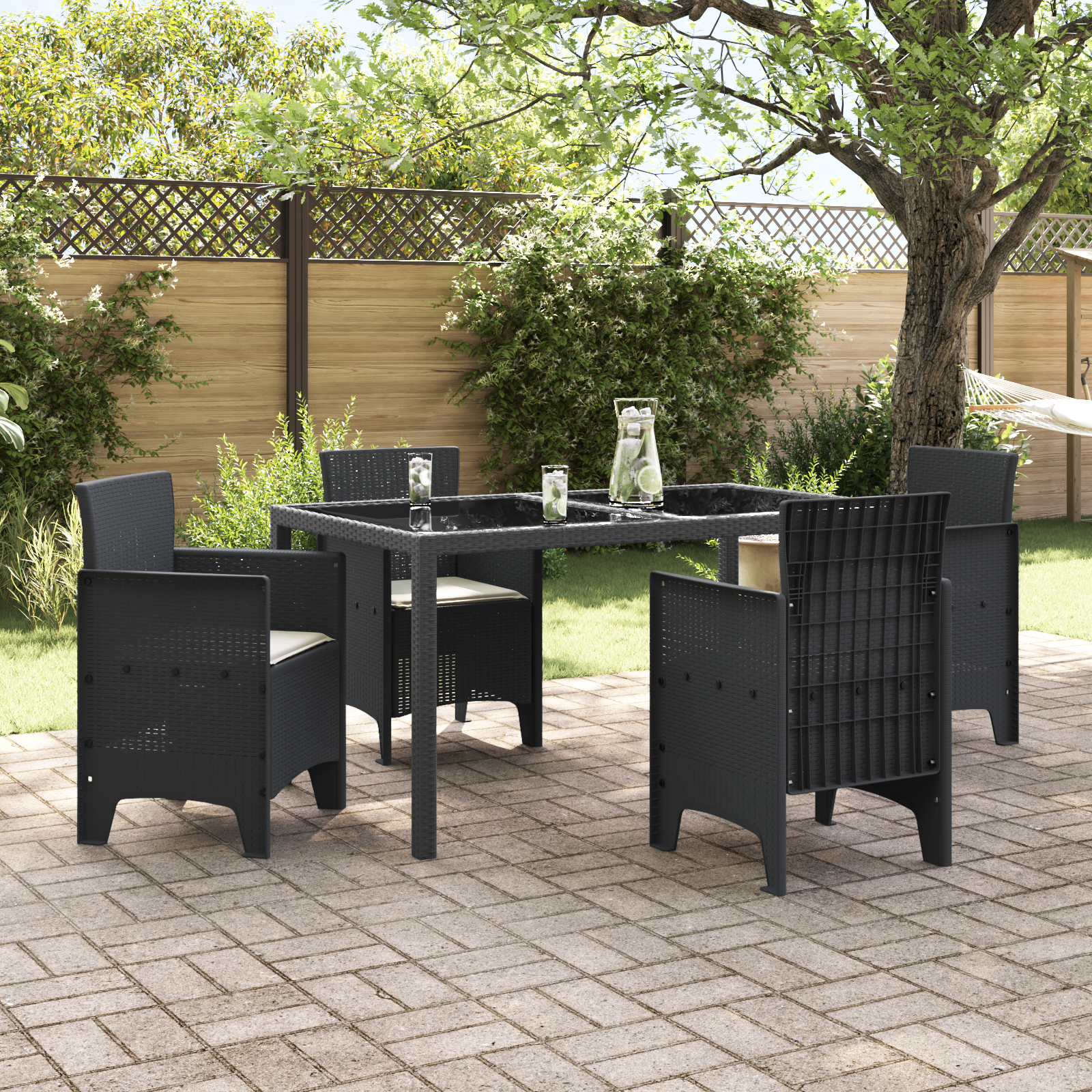 Hage Stol 4 pcs Antrasitt 53 x 49 x 85 cm PP