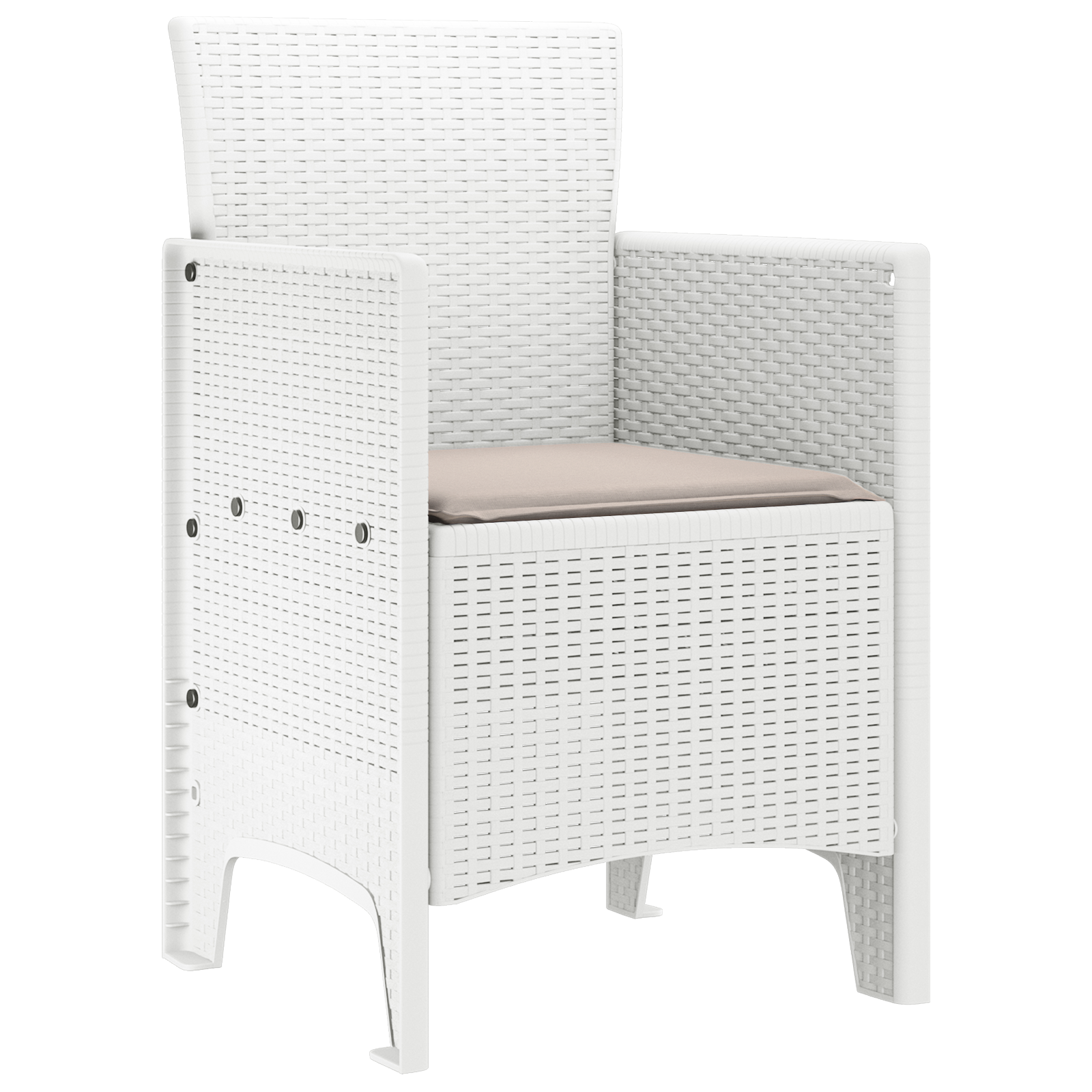 Hage Stol 4 pcs Hvit 53 x 49 x 85 cm PP