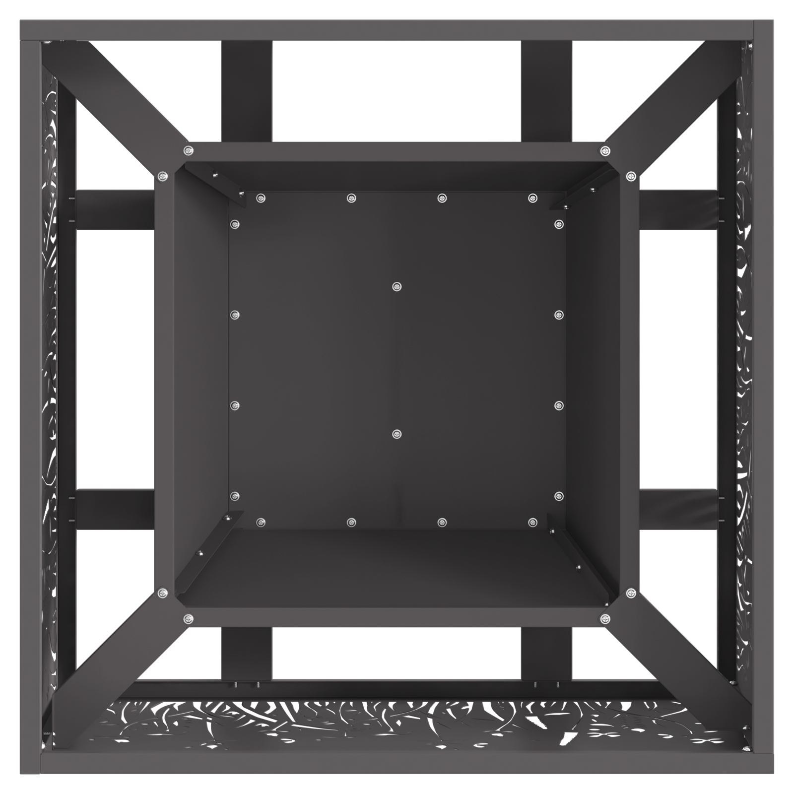 Bålplass Svart 60 x 60 x 30 cm Kaldvalsestål