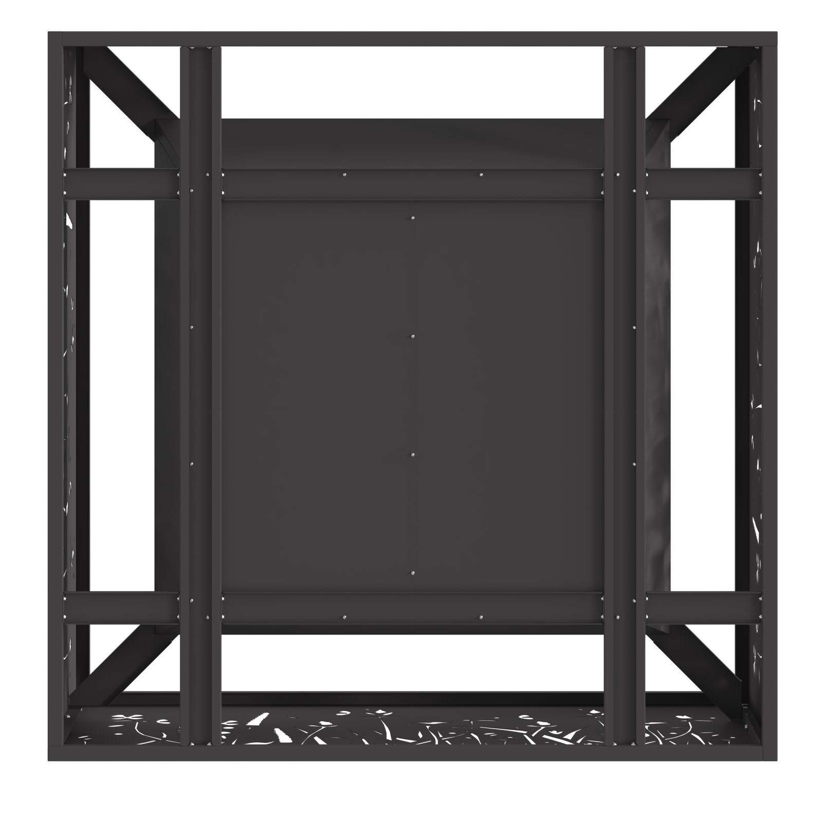 Bålplass Svart 80 x 80 x 30 cm Kaldvalsestål