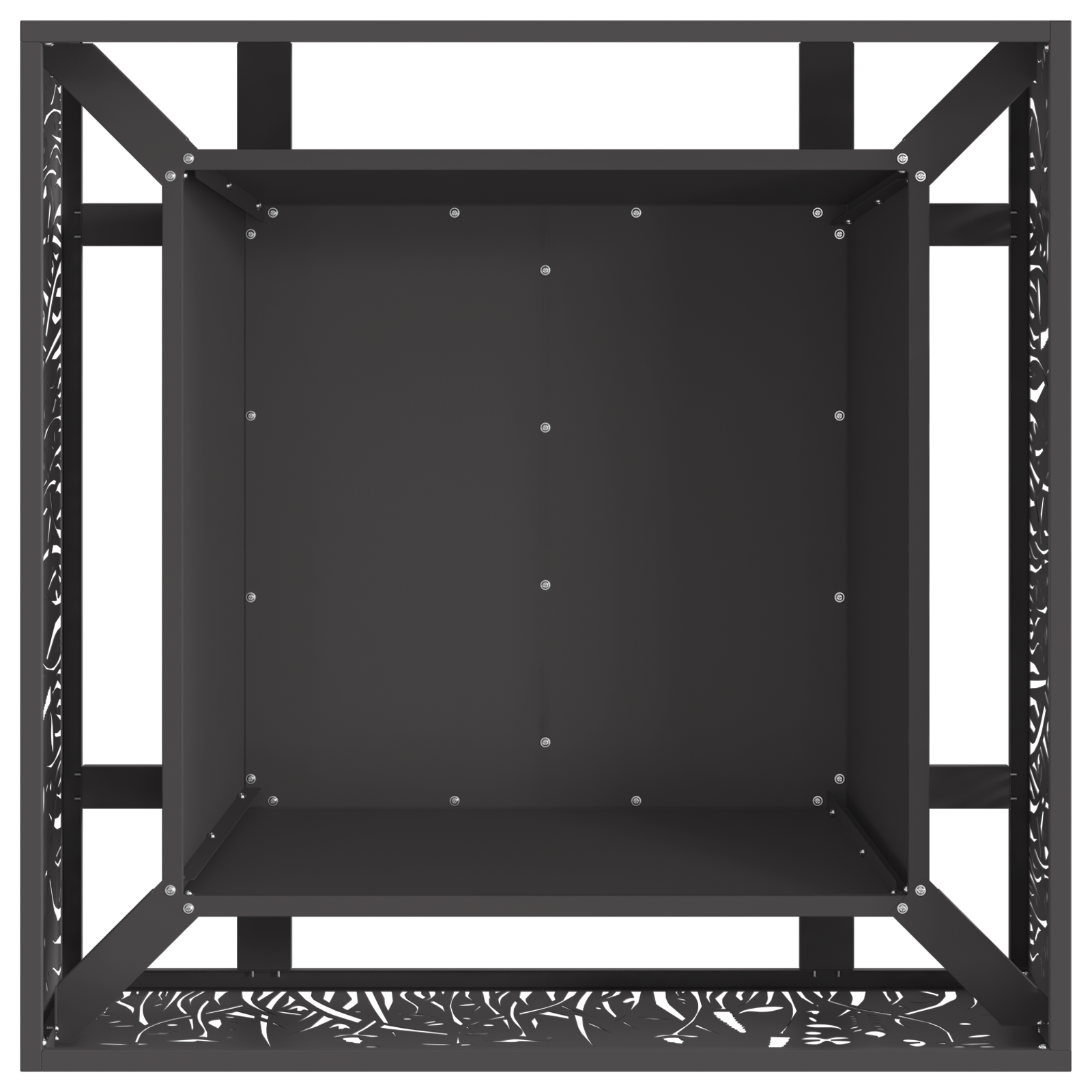 Bålplass Svart 80 x 80 x 30 cm Kaldvalsestål