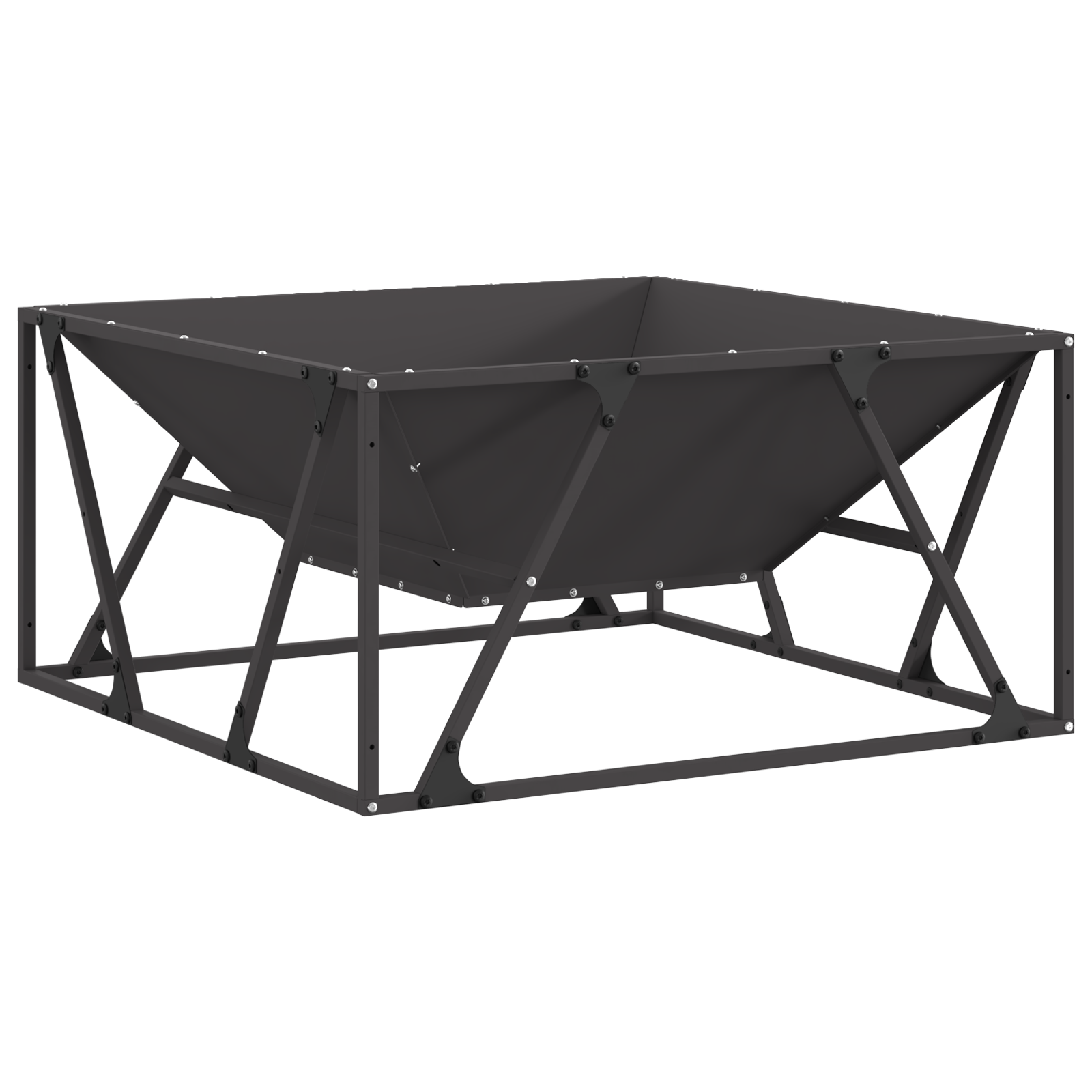 Bålplass Svart 80 x 80 x 40 cm Kaldvalsestål