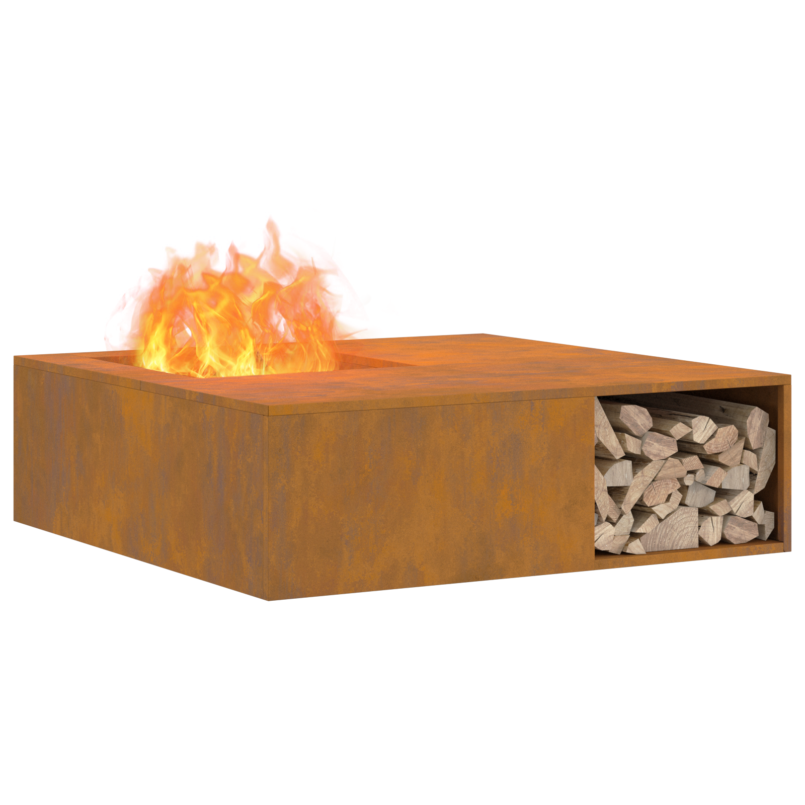 Bålplass Brun 100 x 100 x 30 cm Cortenstål