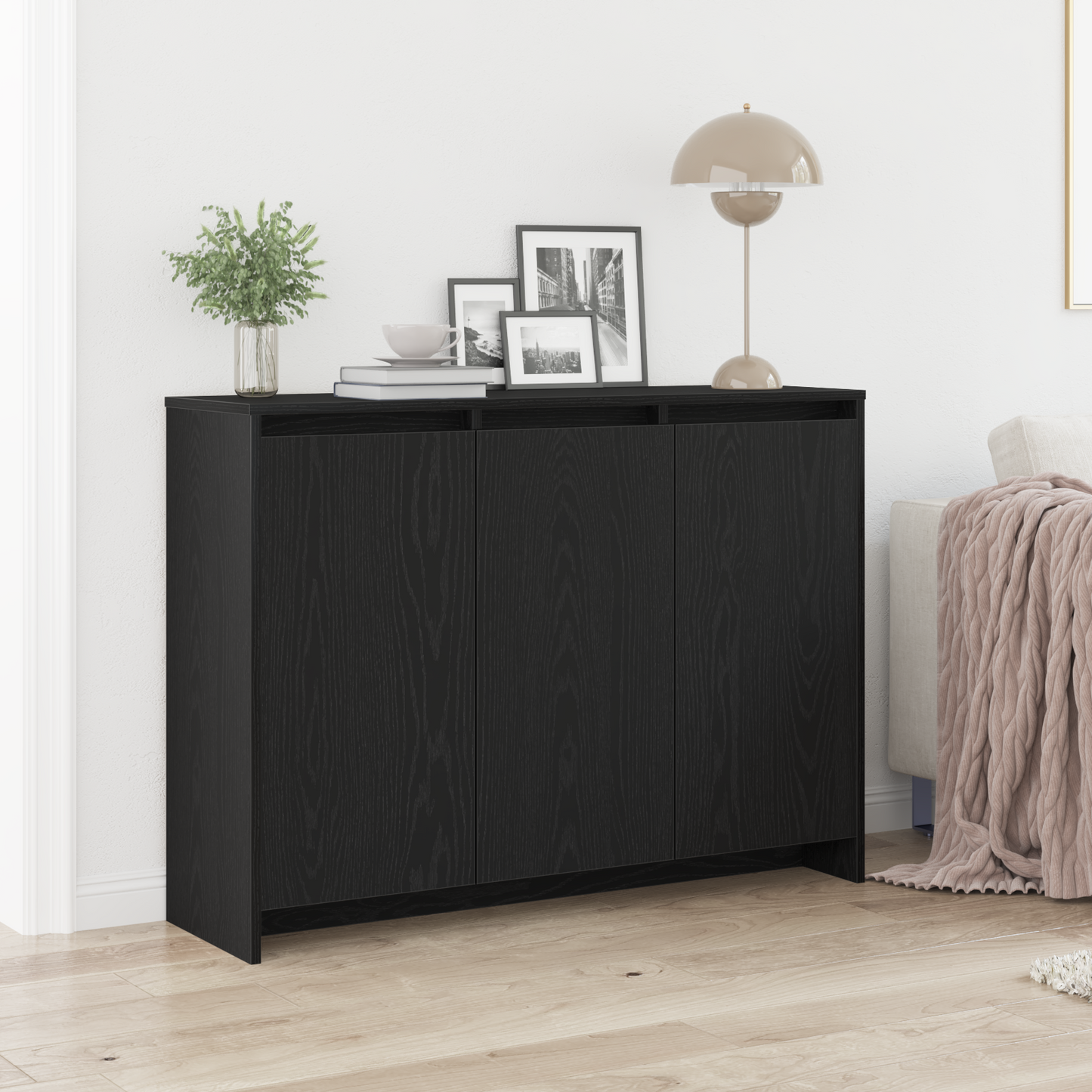 Serviesskap Svart 102 x 29.5 x 75 cm Konstruert tre