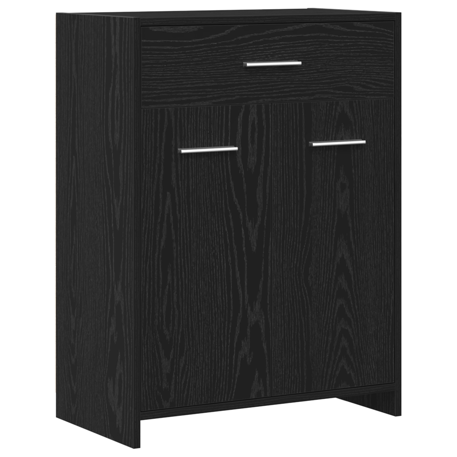 Baderomsskap med dør Svart Eik 60 x 33 x 80 cm Massivt eiketre