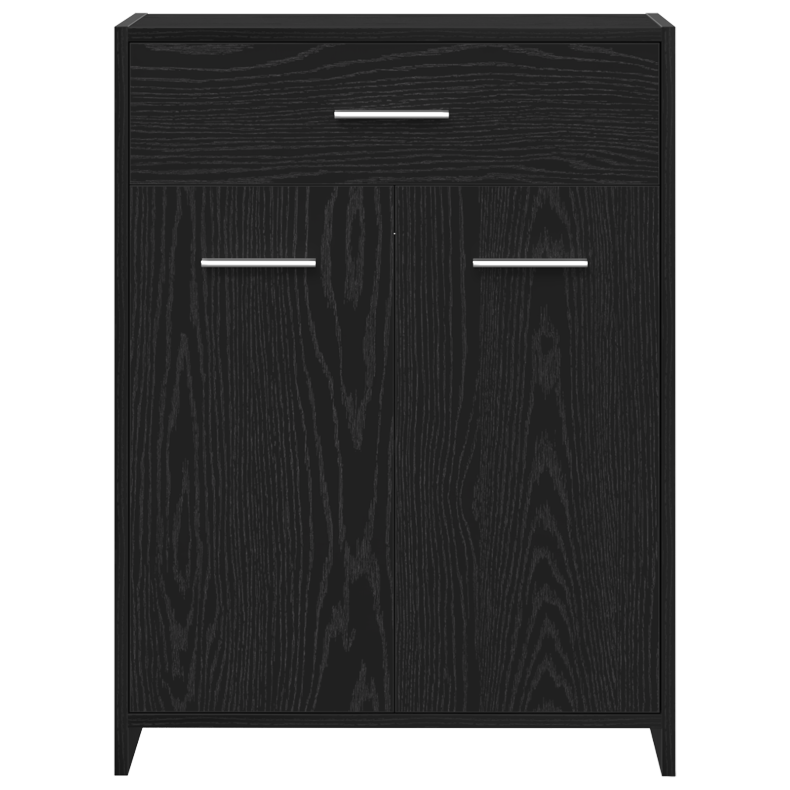 Baderomsskap med dør Svart Eik 60 x 33 x 80 cm Massivt eiketre
