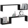 Vegghylle 2 pcs Svart eik 100 x 15 x 20 cm Konstruert tre