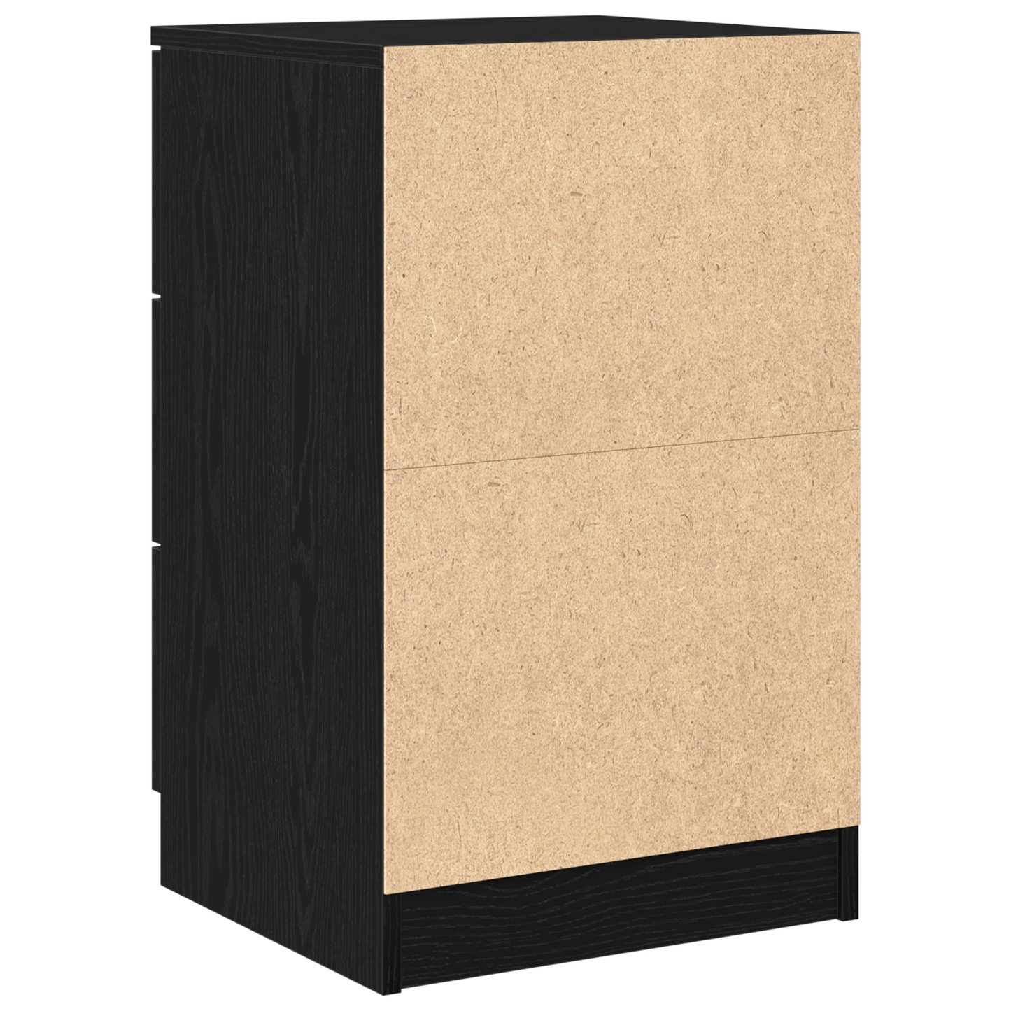 Nattbordskap med skuff Svart Eik 40 x 65 x 65 cm Konstruert tre