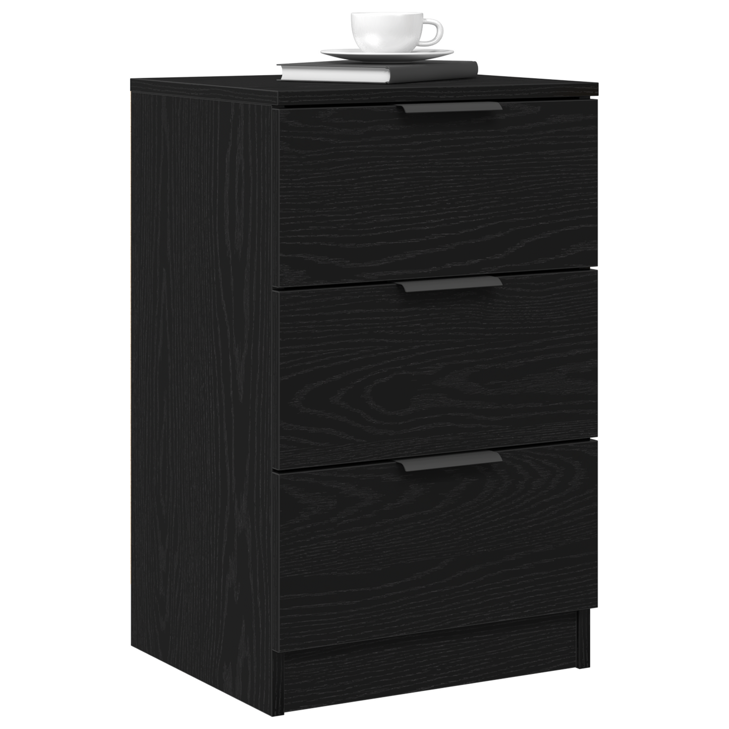 Nattbordskap 2 pcs Svart Eik 40 x 65 x 65 cm Konstruert tre