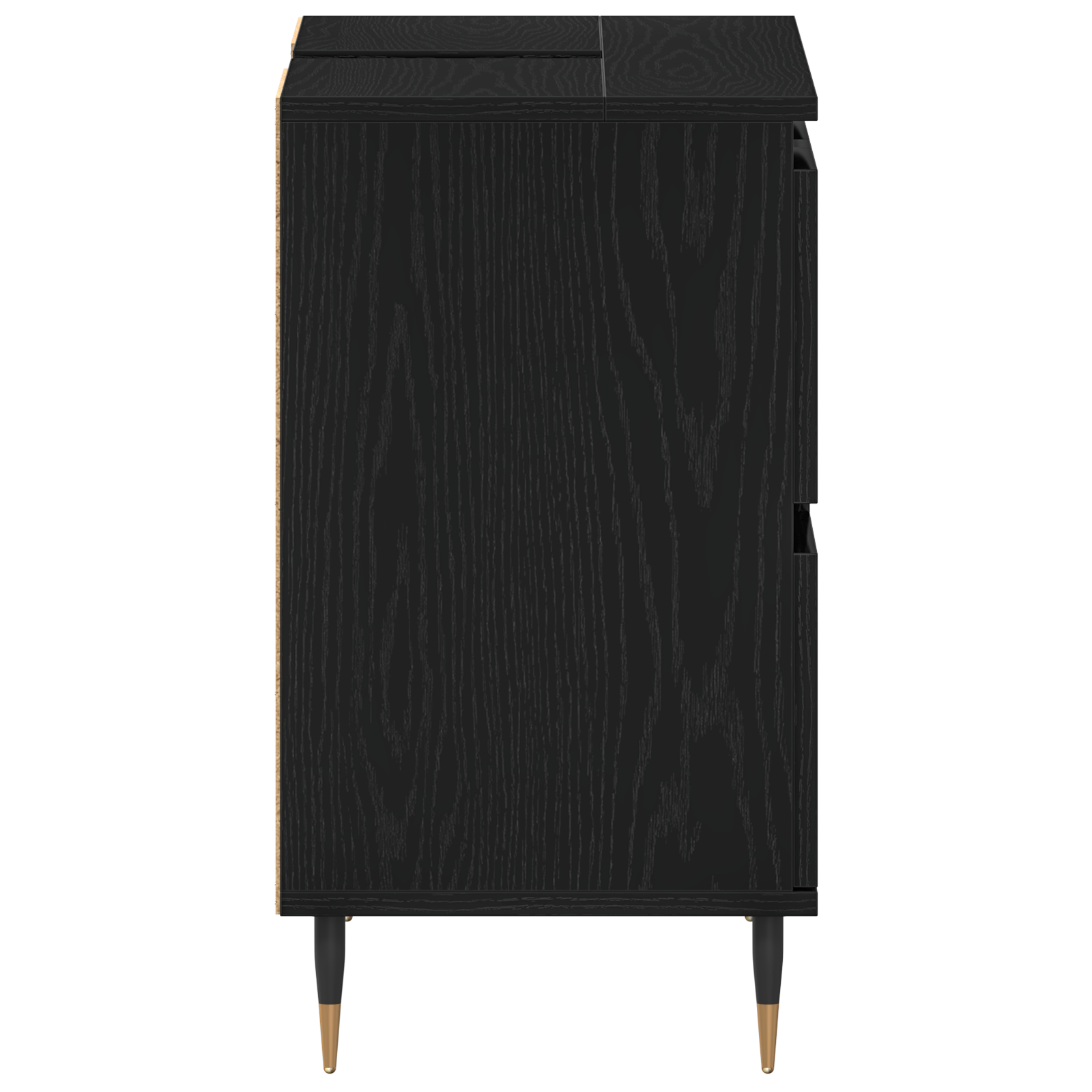 Vaskeskap med skuff Svart Eik 80 x 33 x 60 cm Konstruert tre