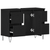 Vask cabinets med dør Svart Eik 80 x 33 x 60 cm Konstruert tre