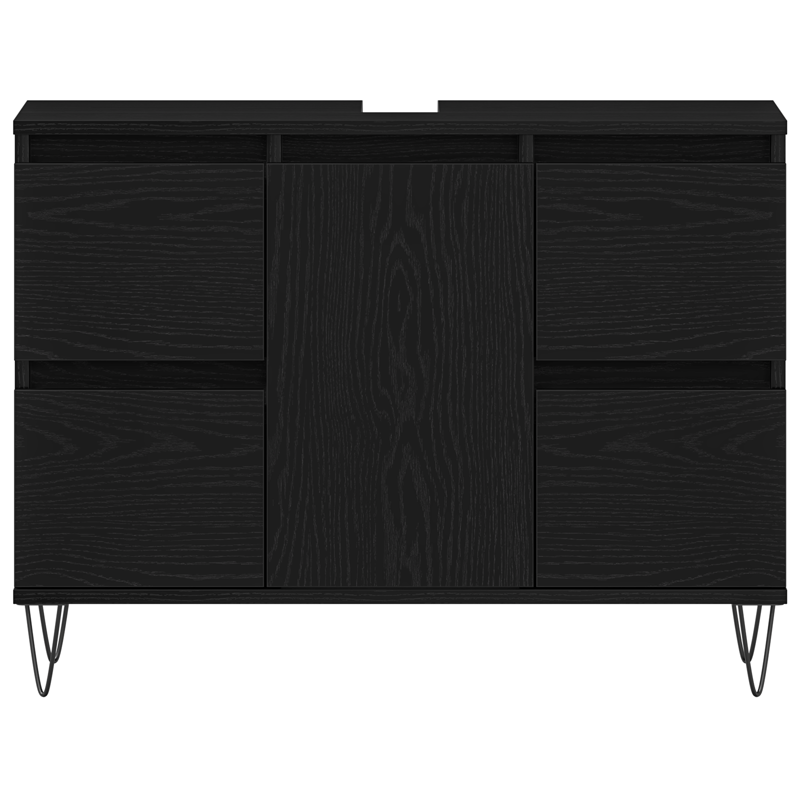Vask cabinets med dør Svart Eik 80 x 33 x 60 cm Konstruert tre