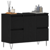 Vask cabinets med dør Svart Eik 80 x 33 x 60 cm Konstruert tre