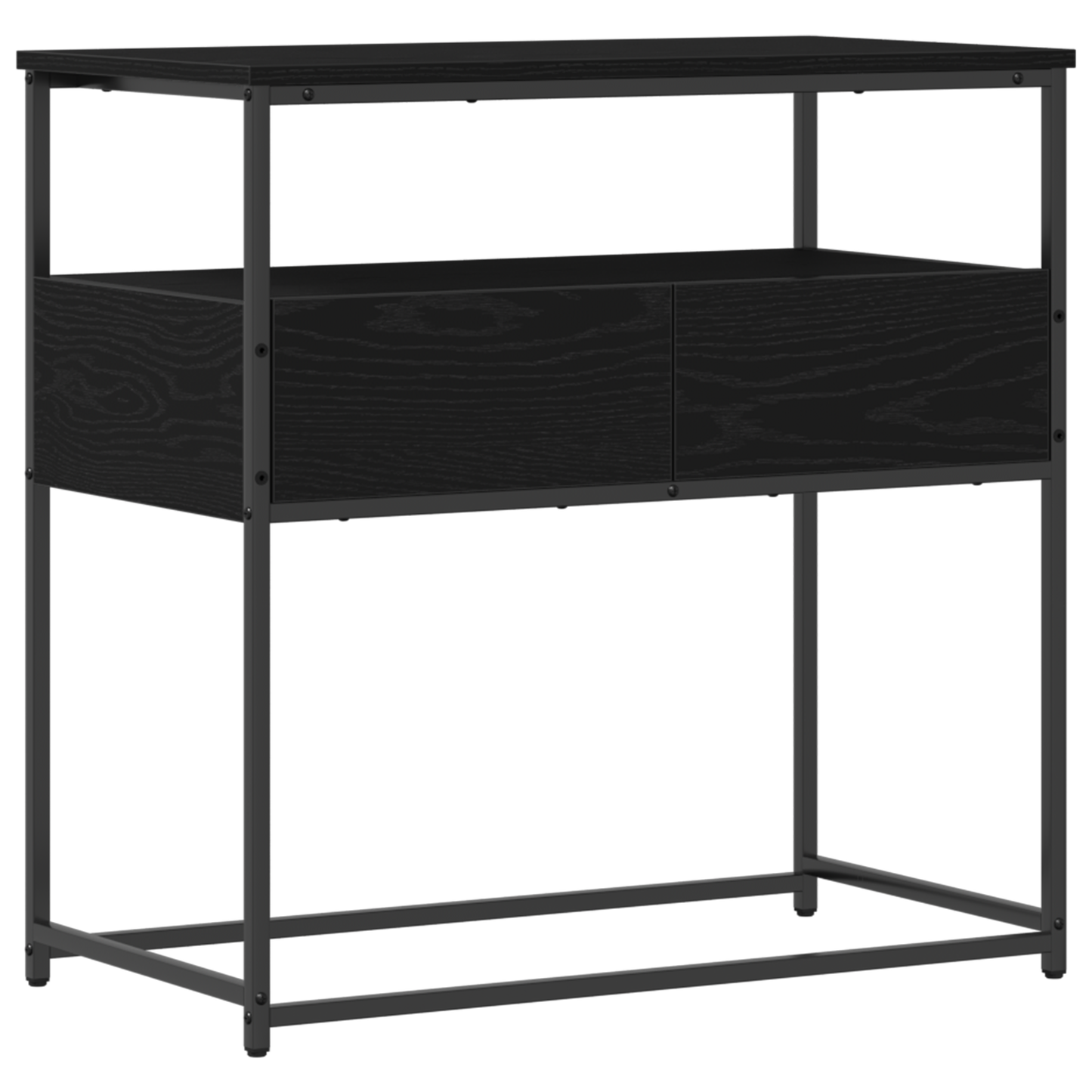 Konsollbord med skuff Svart Eik 75 x 40 x 75 cm Konstruert tre