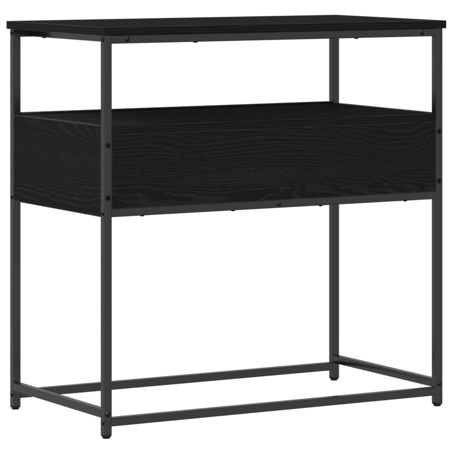 Konsollbord med skuff Svart Eik 75 x 40 x 75 cm Konstruert tre