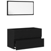 Bademøbelsett 2 pcs Svart Eik 80 x 38.5 x 45 cm Konstruert tre