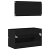 Bademøbelsett 2 pcs Svart Eik 80 x 38.5 x 45 cm Konstruert tre