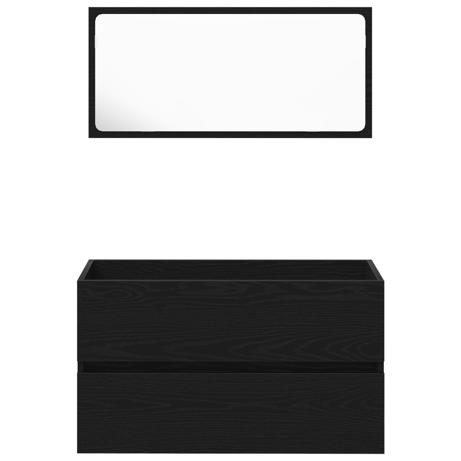 Bademøbelsett 2 pcs Svart Eik 80 x 38.5 x 45 cm Konstruert tre