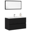 Bademøbelsett 2 pcs Svart Eik 80 x 38.5 x 45 cm Konstruert tre