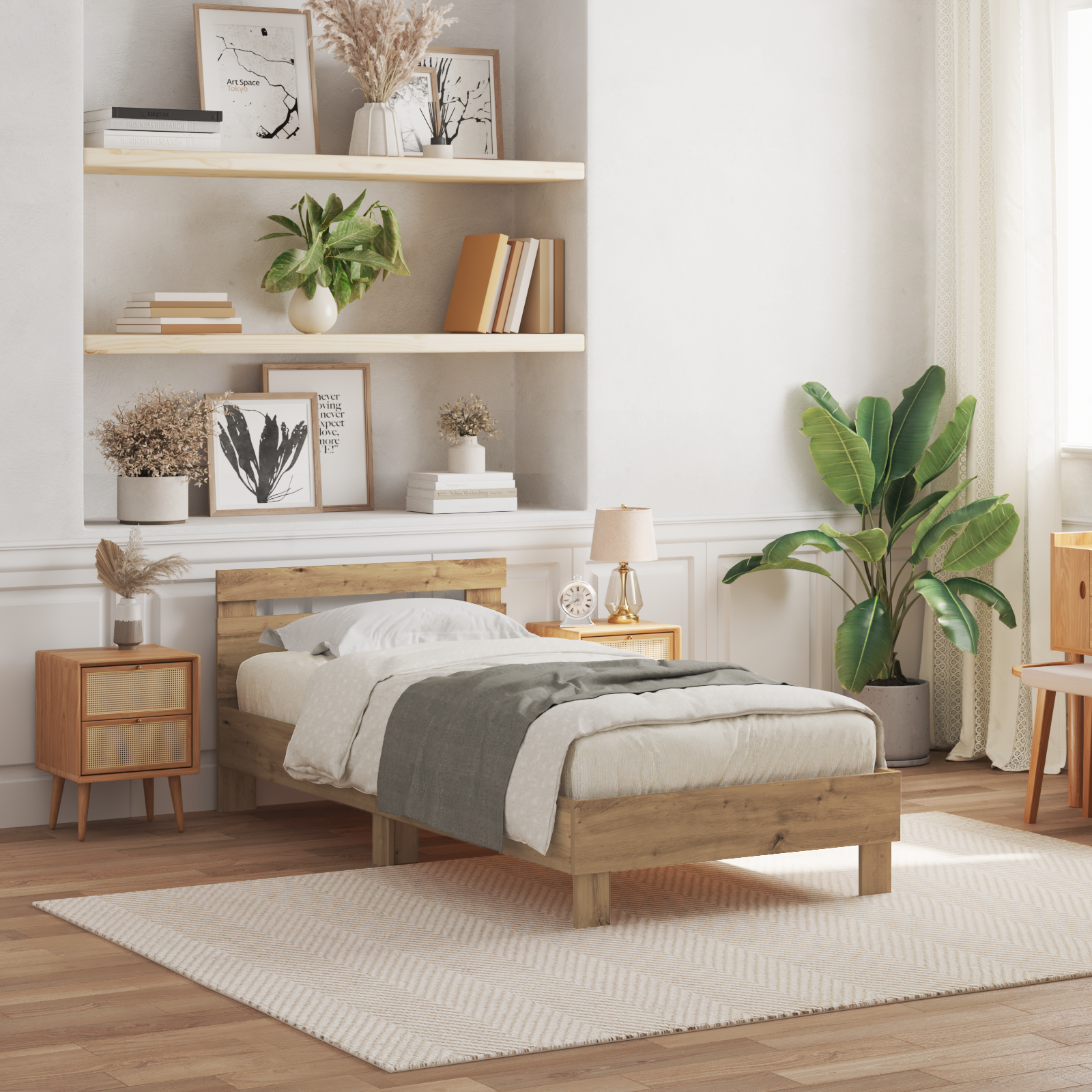 Sengestamme artisan eik 90 x 190 cm Konstruert tre