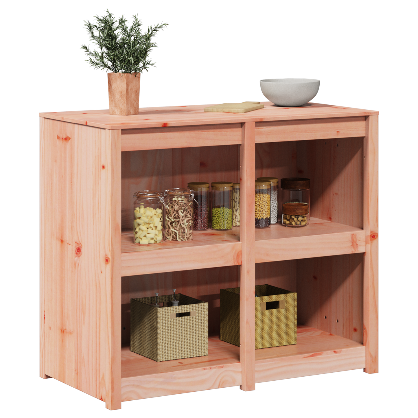 Kjøkkenskap MEPPEL Brun Eik 106 x 55 x 92 cm Massiv furu