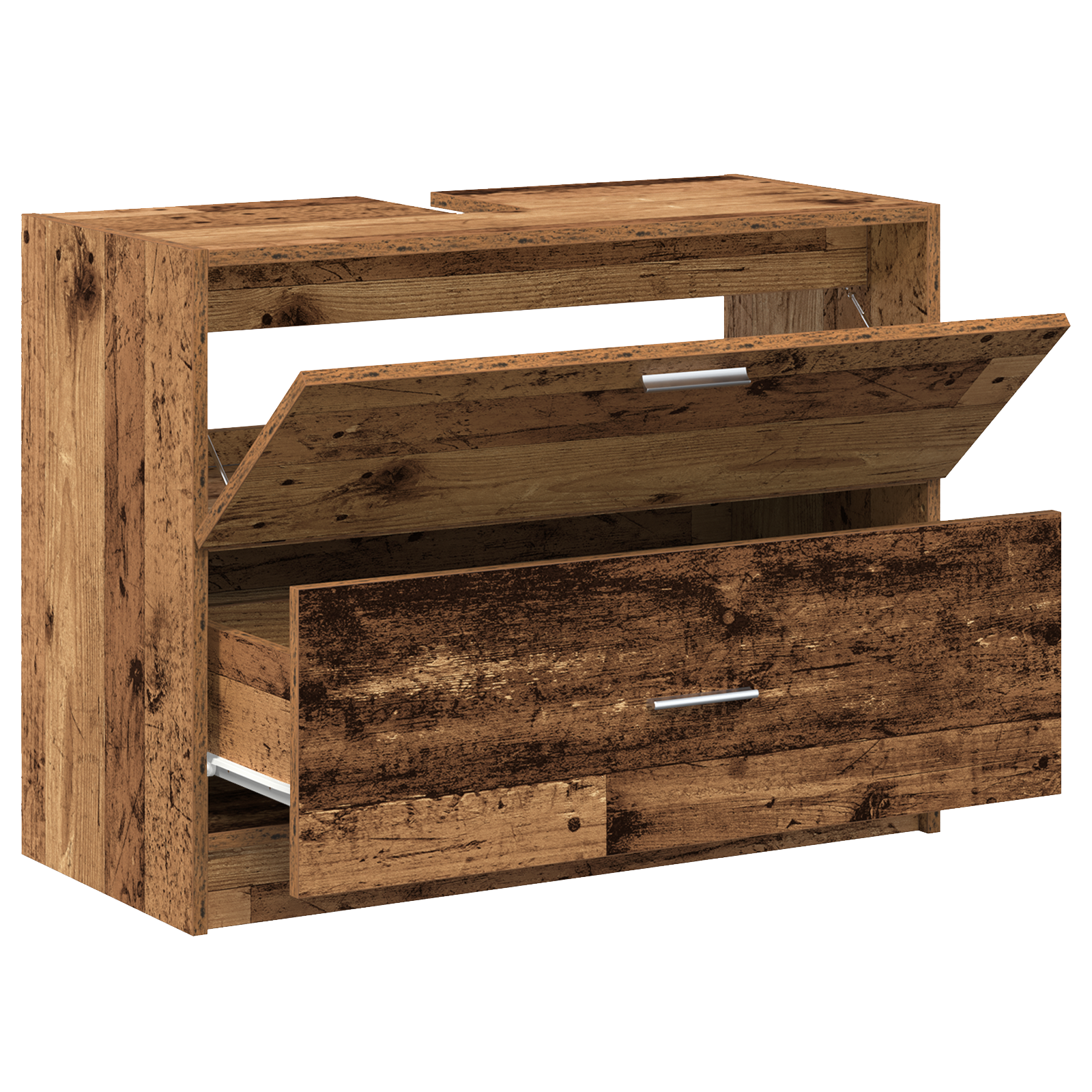 Vaskeskap med skuff Gamle tre 78 x 37 x 59 cm Konstruert tre