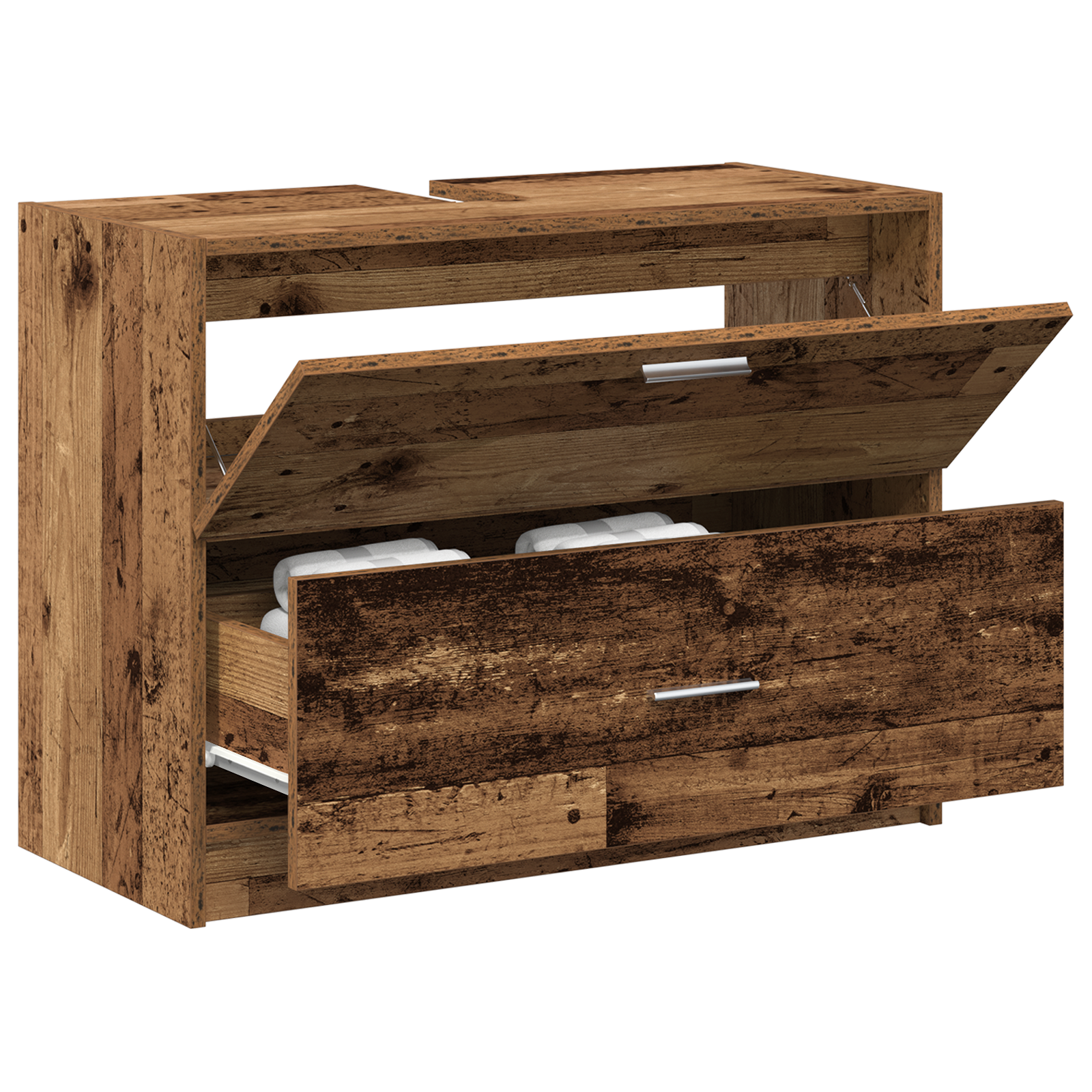 Vaskeskap med skuff Gamle tre 78 x 37 x 59 cm Konstruert tre
