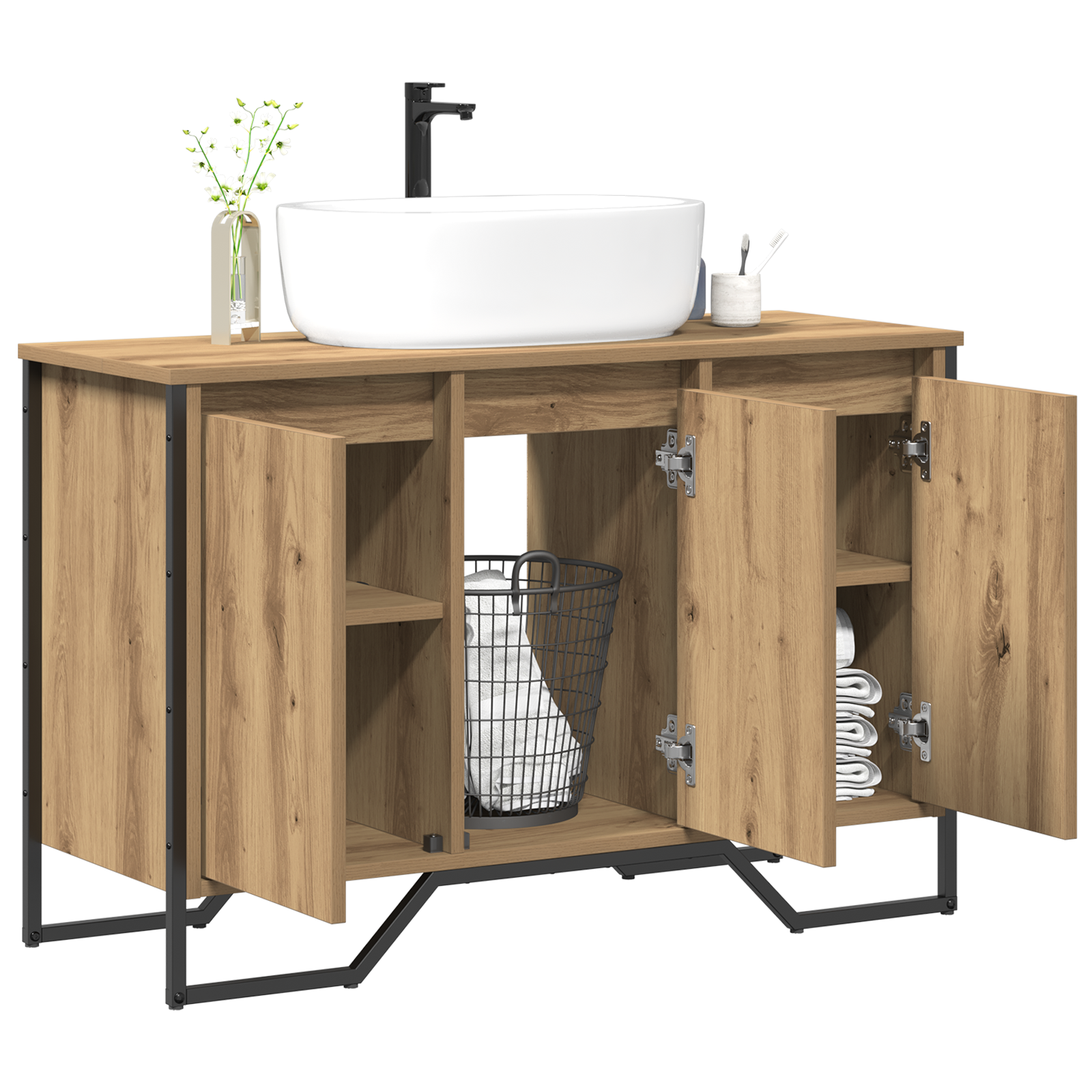 Vaskeskap med dør Artisan Eik 91 x 35 x 60 cm Konstruert tre