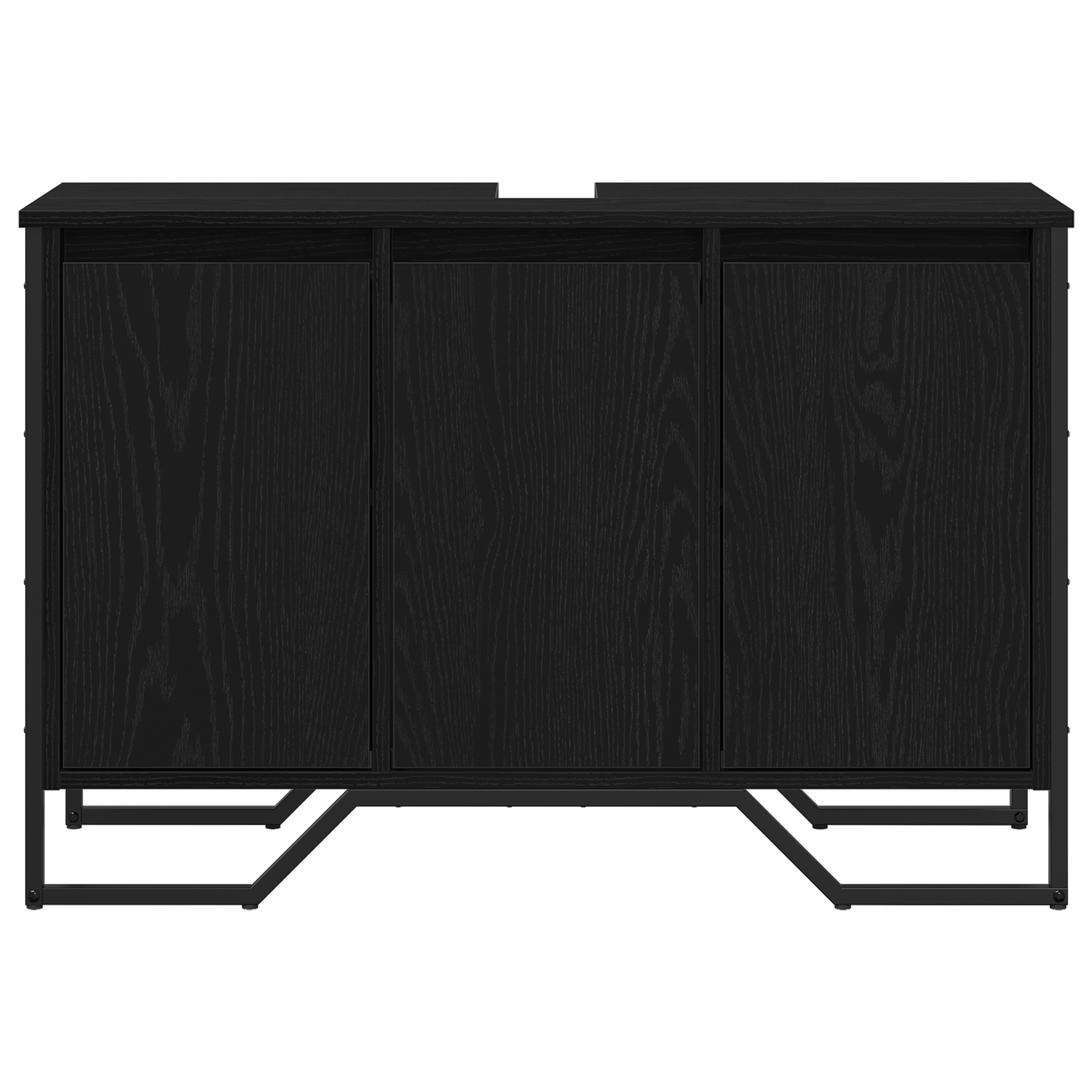 Vaskeskap med lagring Svart Eik 91 x 35 x 60 cm Konstruert tre