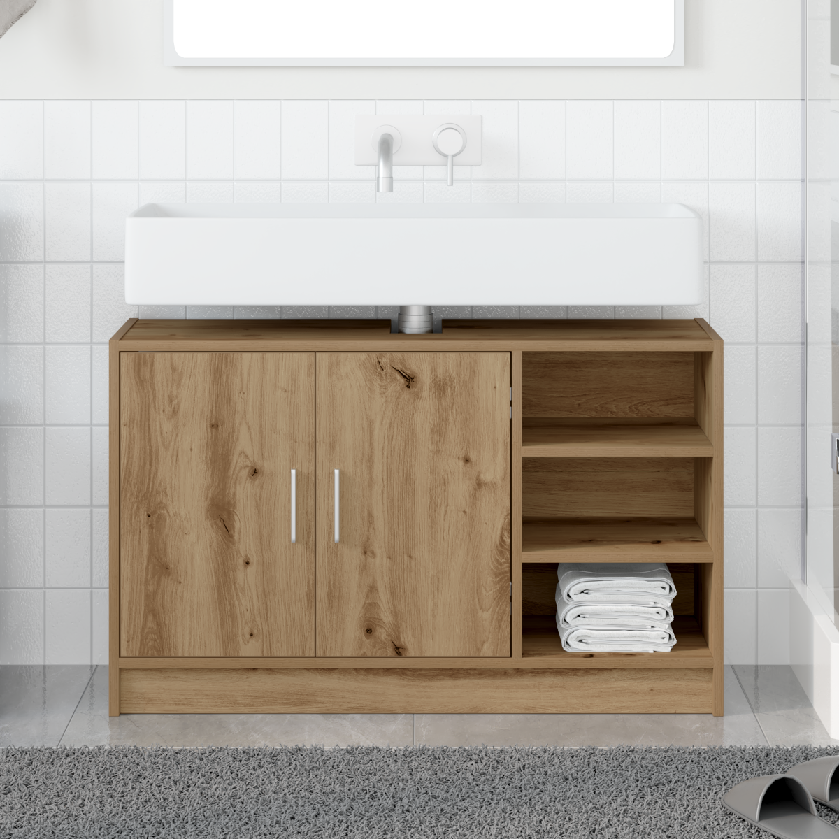 Vaskeskap med dør Artisan Eik 90 x 29 x 55 cm Konstruert tre